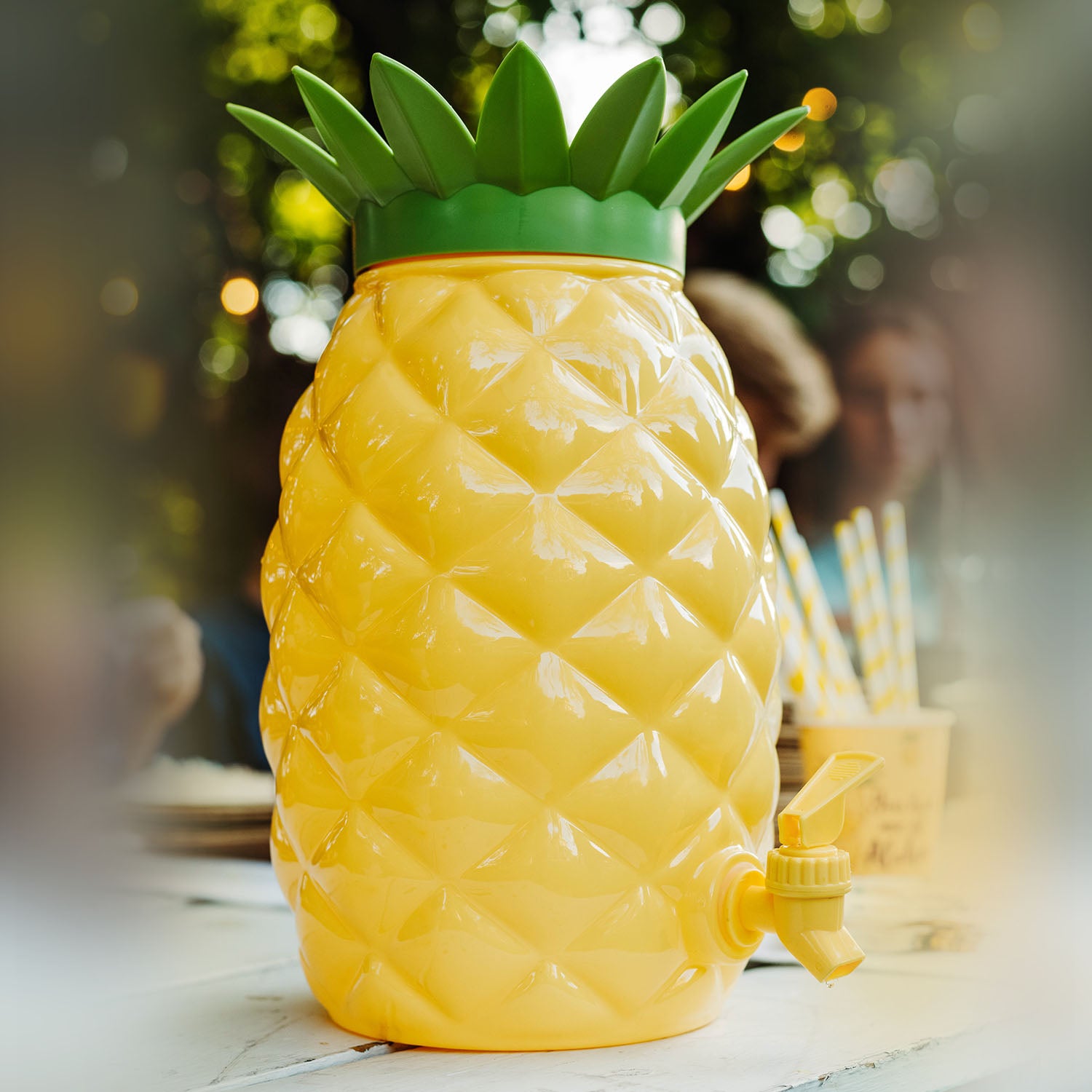 Pineapple Plastic Beverage Dispenser 1ct, Luau Party Supplies