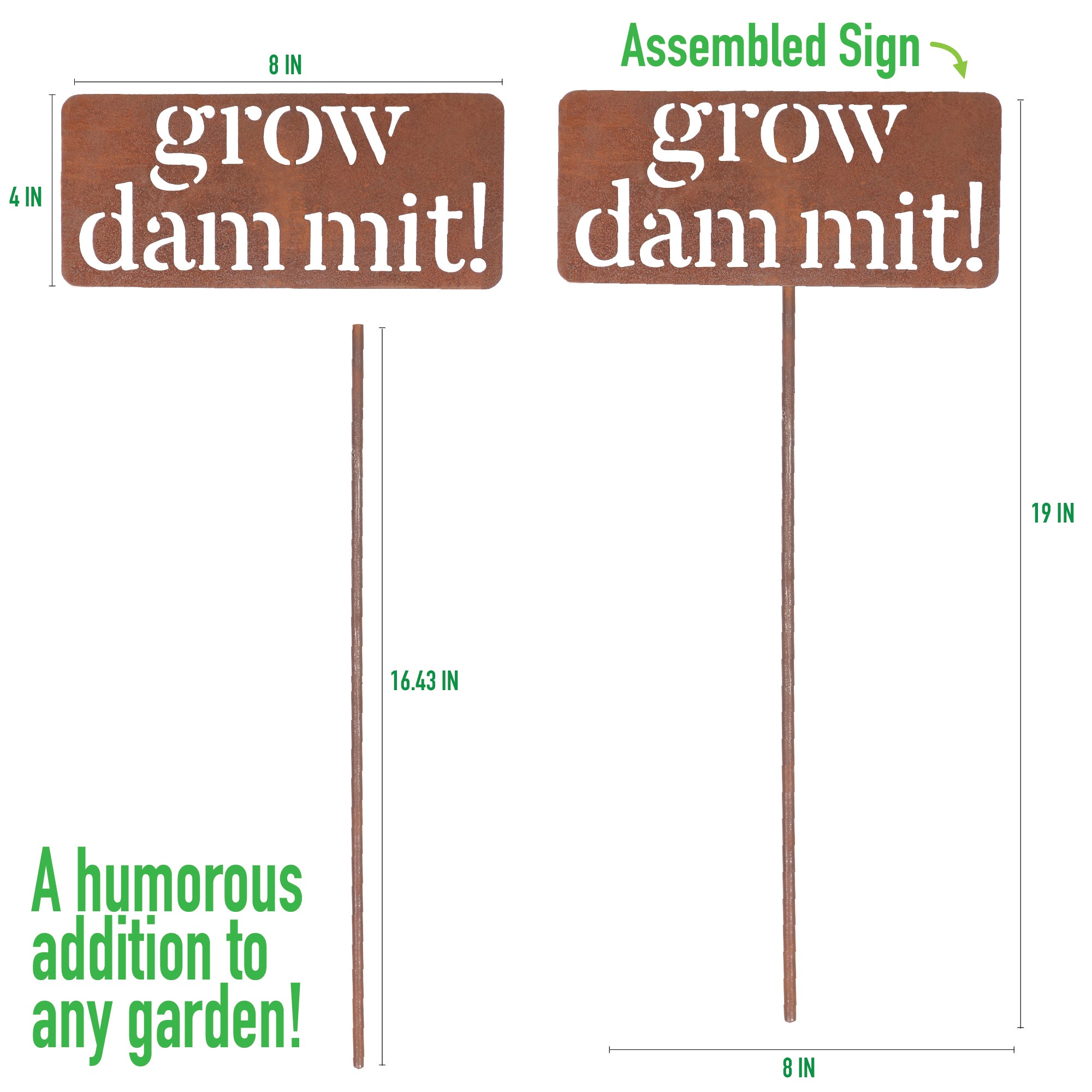 Grow Dammit Garden Décor Sign