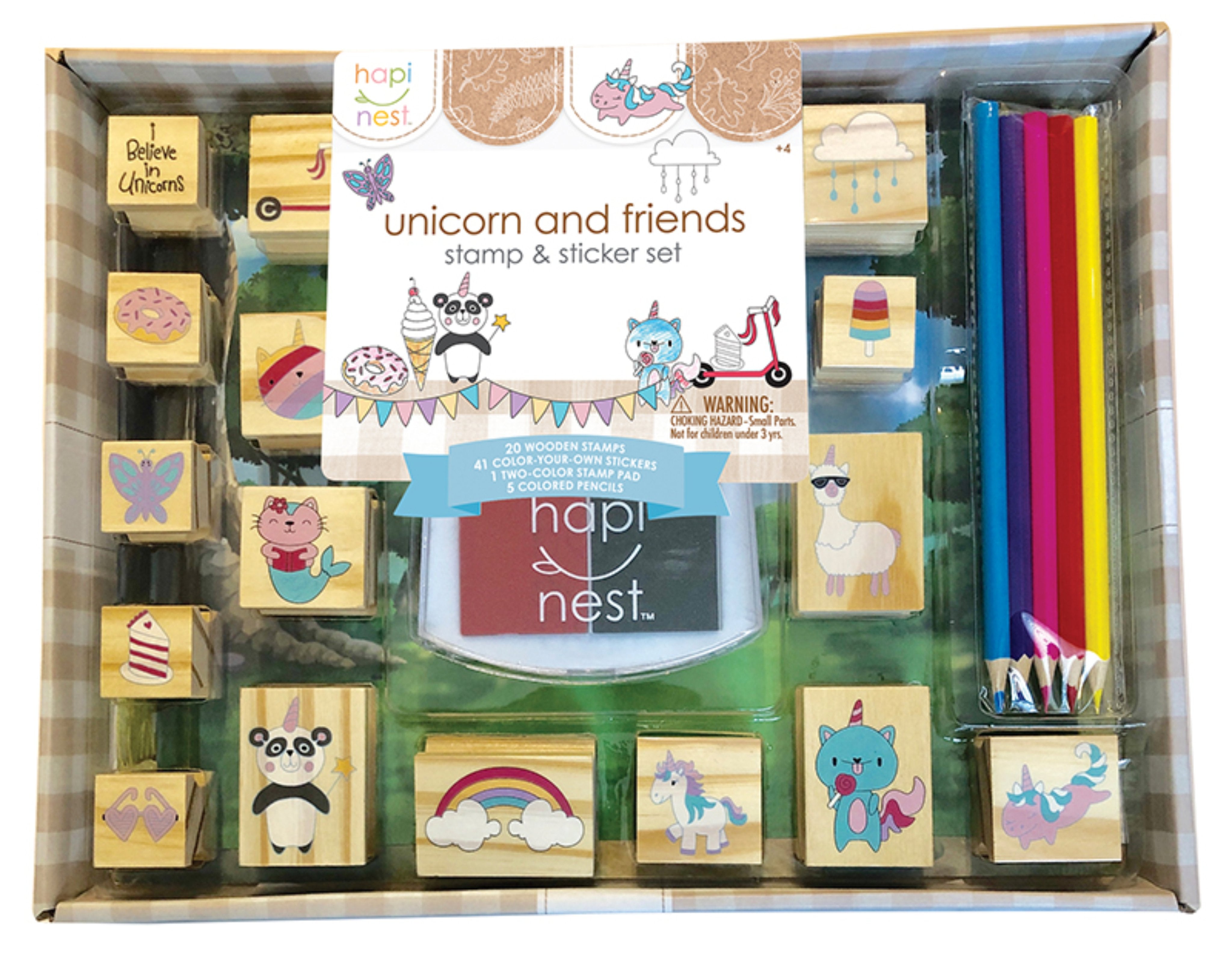 Unicorn and Friends Stamp & Sticker Set